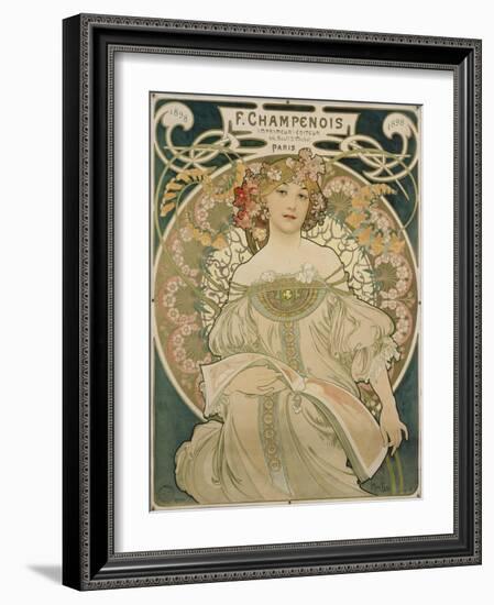 Poster for F. Champenois, 1897-Alphonse Mucha-Framed Giclee Print