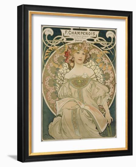 Poster for F. Champenois, 1897-Alphonse Mucha-Framed Giclee Print