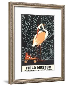 Poster for Field Museum with Giant Heron-null-Framed Giclee Print