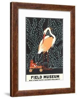 Poster for Field Museum with Giant Heron-null-Framed Giclee Print