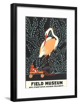 Poster for Field Museum with Giant Heron-null-Framed Giclee Print