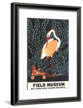 Poster for Field Museum with Giant Heron-null-Framed Giclee Print