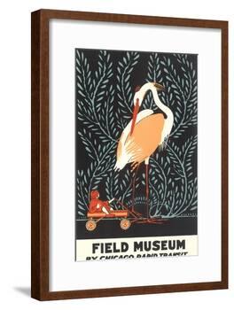 Poster for Field Museum with Giant Heron-null-Framed Giclee Print