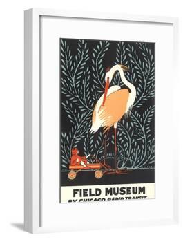 Poster for Field Museum with Giant Heron-null-Framed Giclee Print