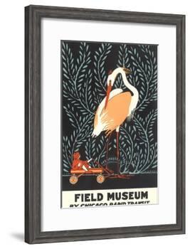 Poster for Field Museum with Giant Heron-null-Framed Giclee Print