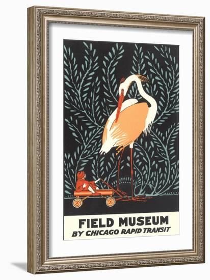 Poster for Field Museum with Giant Heron-null-Framed Art Print