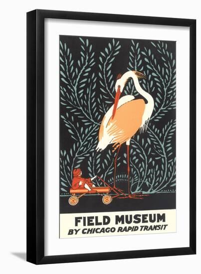 Poster for Field Museum with Giant Heron-null-Framed Art Print