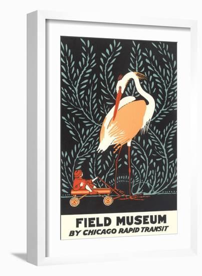 Poster for Field Museum with Giant Heron-null-Framed Art Print