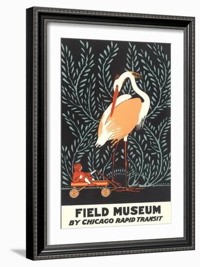 Poster for Field Museum with Giant Heron-null-Framed Art Print