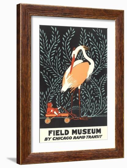 Poster for Field Museum with Giant Heron-null-Framed Premium Giclee Print