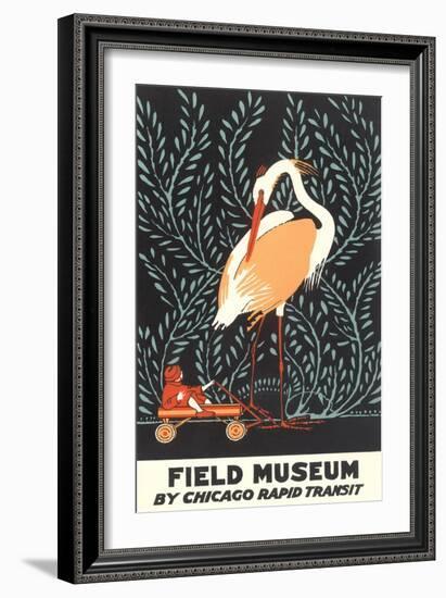Poster for Field Museum with Giant Heron-null-Framed Premium Giclee Print
