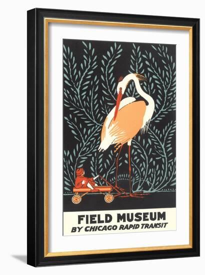 Poster for Field Museum with Giant Heron-null-Framed Premium Giclee Print