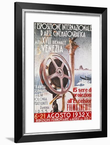 Poster for First Venice Film Festival for 18th Biennial of Venice, 1932, Italy, 20th Century-null-Framed Giclee Print