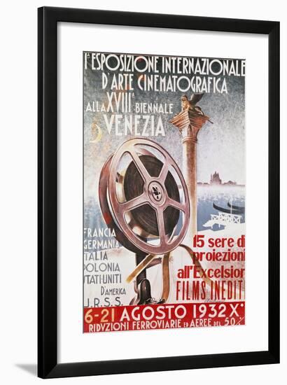 Poster for First Venice Film Festival for 18th Biennial of Venice, 1932, Italy, 20th Century-null-Framed Giclee Print