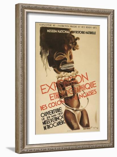 Poster for French Colonies African Art Exhibit-null-Framed Giclee Print