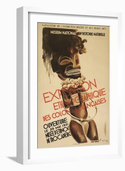 Poster for French Colonies African Art Exhibit-null-Framed Giclee Print