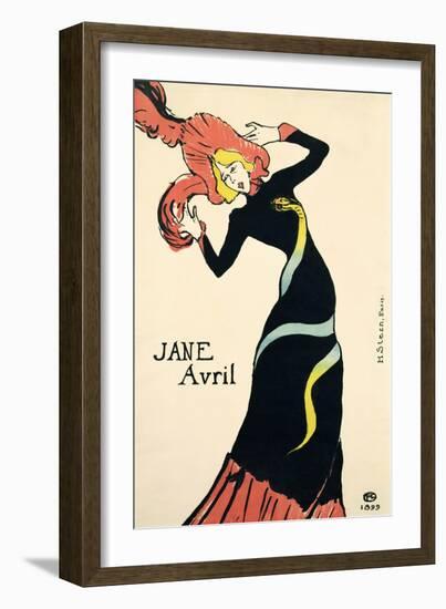 Poster for Jane Avril, 1899-Henri de Toulouse-Lautrec-Framed Giclee Print