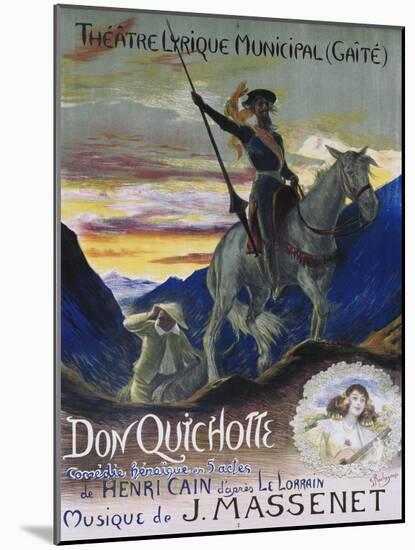 Poster for Jules Massenet's Opera Don Quichotte-null-Mounted Giclee Print