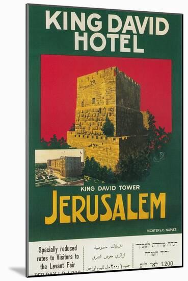 Poster for King David Hotel, Jerusalem-null-Mounted Art Print