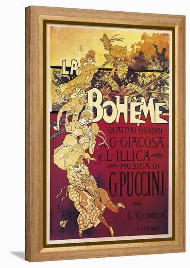 Poster for La Boheme, Opera by Giacomo Puccini, 1895-null-Framed Premier Image Canvas