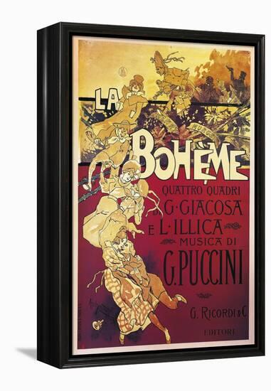 Poster for La Boheme, Opera by Giacomo Puccini, 1895-null-Framed Premier Image Canvas