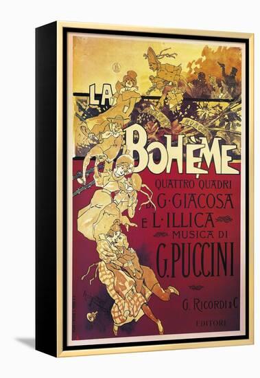 Poster for La Boheme, Opera by Giacomo Puccini, 1895-null-Framed Premier Image Canvas