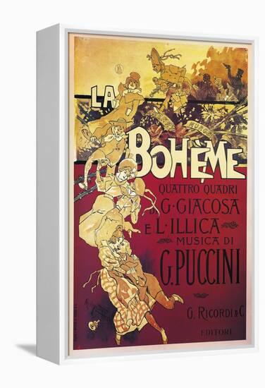 Poster for La Boheme, Opera by Giacomo Puccini, 1895-null-Framed Premier Image Canvas