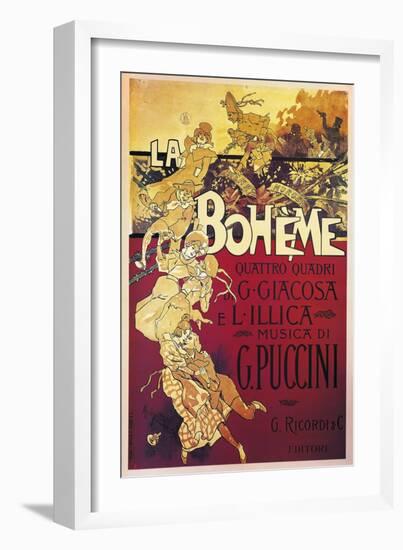 Poster for La Boheme, Opera by Giacomo Puccini, 1895-null-Framed Giclee Print