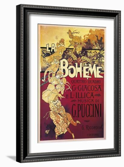 Poster for La Boheme, Opera by Giacomo Puccini, 1895-null-Framed Giclee Print