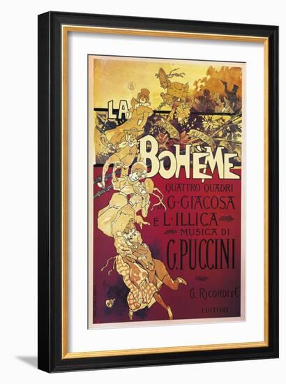 Poster for La Boheme, Opera by Giacomo Puccini, 1895-null-Framed Giclee Print