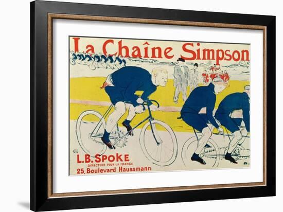 Poster for La Chaine Simpson, Bicycle Chains, 1896-Henri de Toulouse-Lautrec-Framed Giclee Print