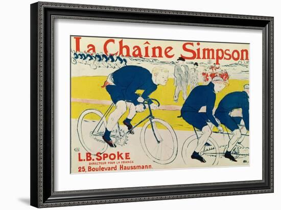 Poster for La Chaine Simpson, Bicycle Chains, 1896-Henri de Toulouse-Lautrec-Framed Giclee Print