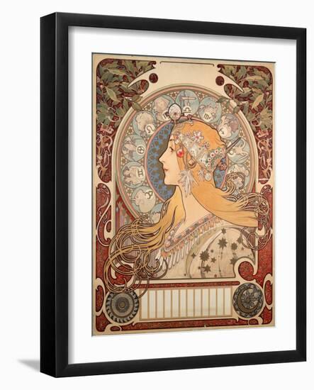 Poster for La Plume Review, 1896-Alphonse Marie Mucha-Framed Giclee Print