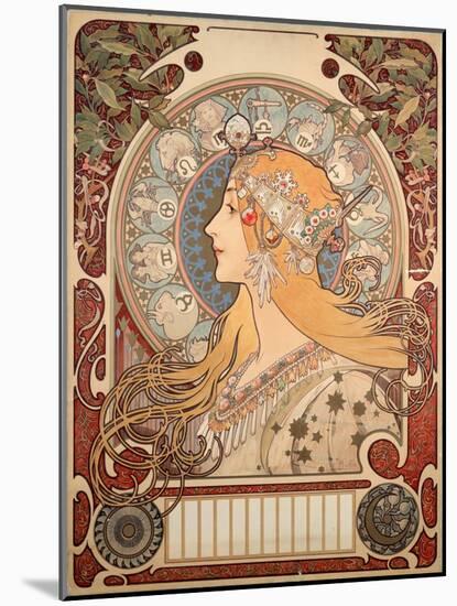 Poster for La Plume Review, 1896-Alphonse Marie Mucha-Mounted Giclee Print