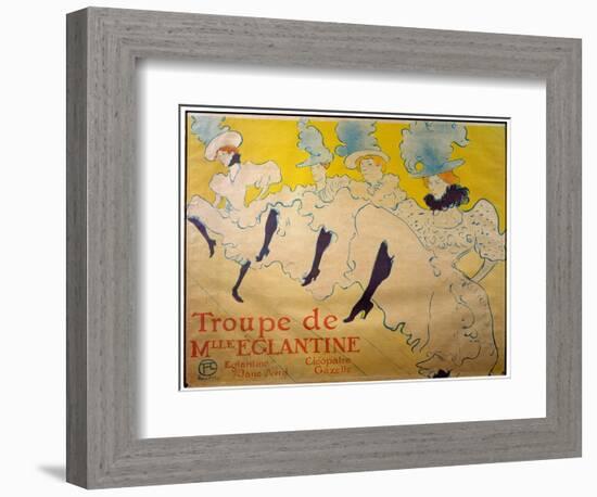 Poster for Mademoiselle Eglantine's Troupe. Cabaret Dancers. Lithograph by Henri De Toulouse Lautre-Henri de Toulouse-Lautrec-Framed Giclee Print