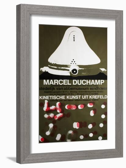 Poster for Marcel Duchamp at the Van Abbemuseum, Eindhoven, 1965-null-Framed Giclee Print