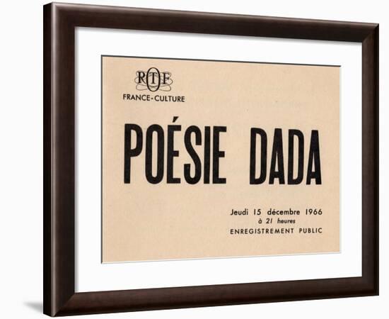 Poster for 'Poésie Dada', 1966-null-Framed Giclee Print