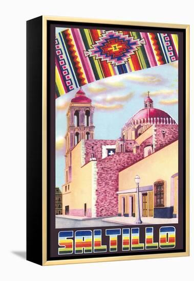 Poster for Saltillo, Mexico, Old Church-null-Framed Stretched Canvas