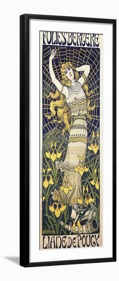 Poster for Show of Dancer Liane De Pougy (1869-1950) at Folies Bergere-Paul Berthon-Framed Giclee Print