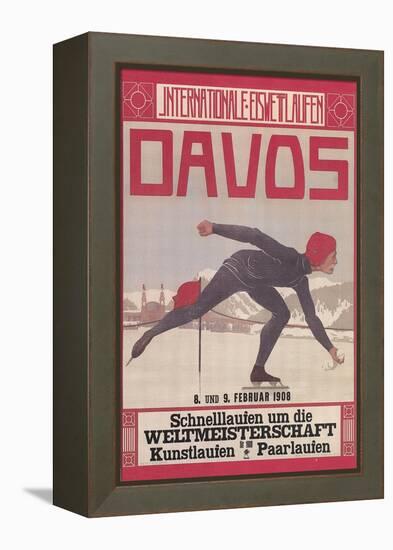 Poster for Speed Skating in Davos-null-Framed Stretched Canvas
