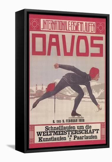 Poster for Speed Skating in Davos-null-Framed Stretched Canvas