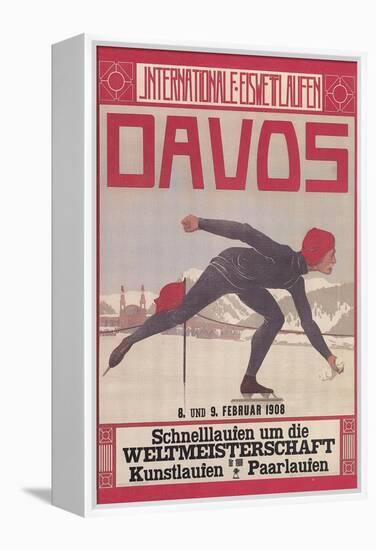 Poster for Speed Skating in Davos-null-Framed Stretched Canvas