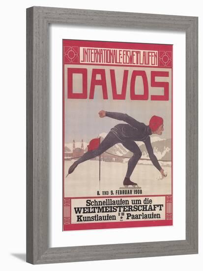 Poster for Speed Skating in Davos-null-Framed Premium Giclee Print