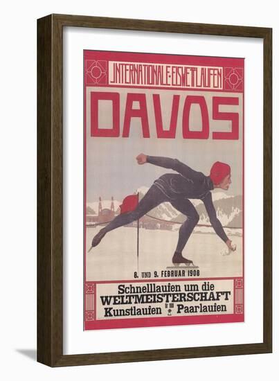 Poster for Speed Skating in Davos-null-Framed Premium Giclee Print