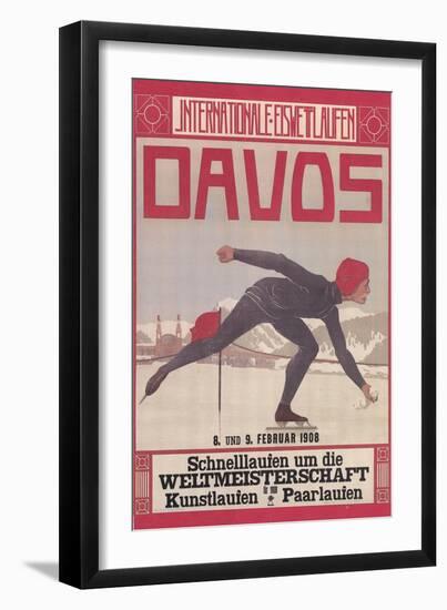 Poster for Speed Skating in Davos-null-Framed Premium Giclee Print