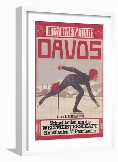 Poster for Speed Skating in Davos-null-Framed Premium Giclee Print