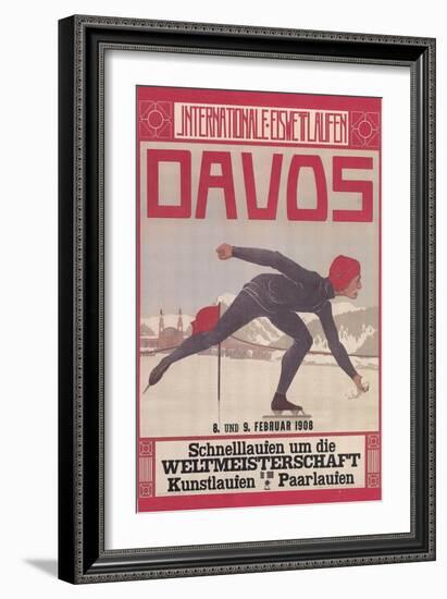 Poster for Speed Skating in Davos-null-Framed Premium Giclee Print