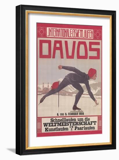 Poster for Speed Skating in Davos-null-Framed Premium Giclee Print