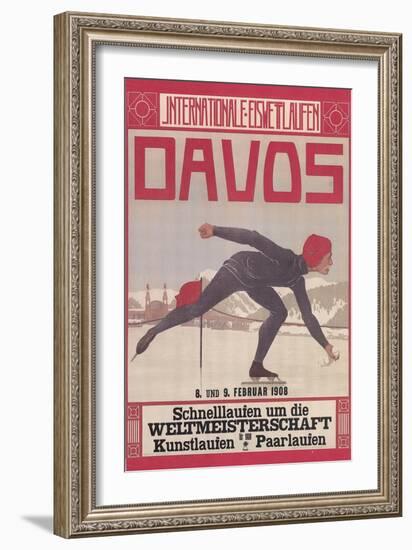 Poster for Speed Skating in Davos-null-Framed Art Print