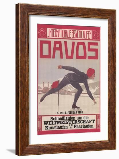 Poster for Speed Skating in Davos-null-Framed Art Print